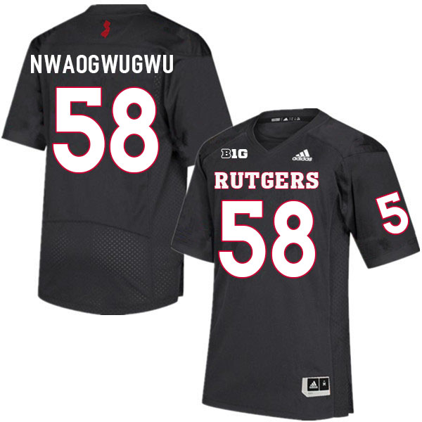Men #58 David Nwaogwugwu Rutgers Scarlet Knights College Football Jerseys Sale-Black